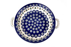 420 Bunzlau Ronde schaal met open handvaten 366X  Ronde Schalen